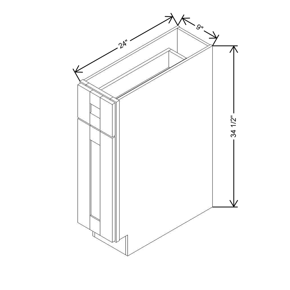 Modernform Cabinet Signature Blue 09" W X 34 1/2" H X 24" D Single Door Base Cabinet