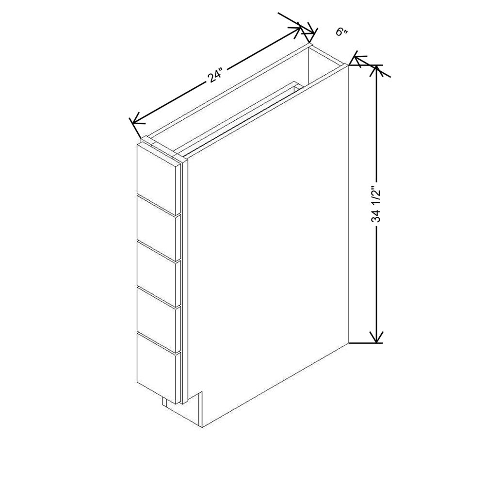 Modernform Cabinet Signature Blue 06" W X 34 1/2" H X 24" D Base Drawer w/Spice Rack