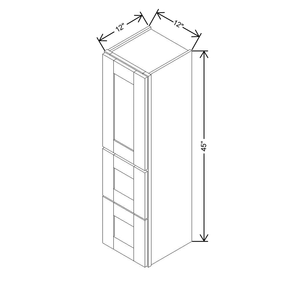 Modernform Cabinet Slate Shaker 12" W X 45" H X 12" D Vanity Countertop Linen Cabinet