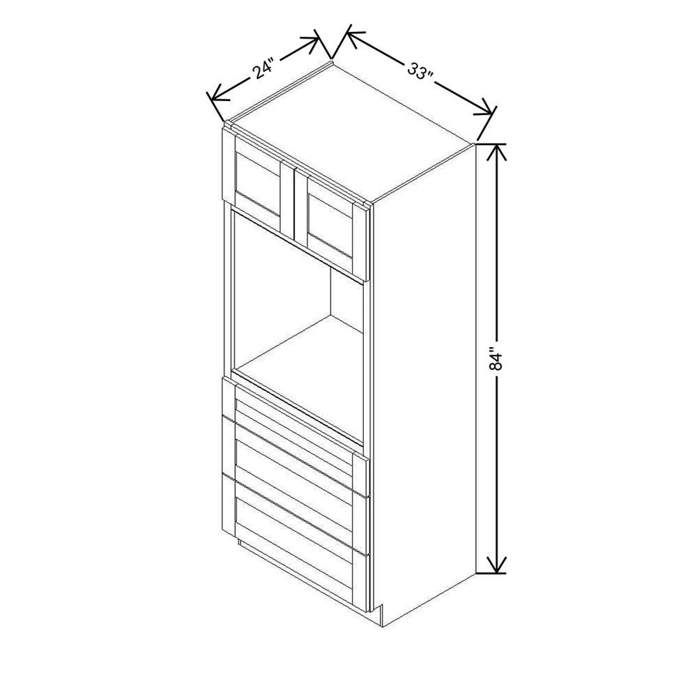 Modernform Cabinet Slate Shaker 33" W X 84" H X 24" D Oven Cabinet With 3 Drawers