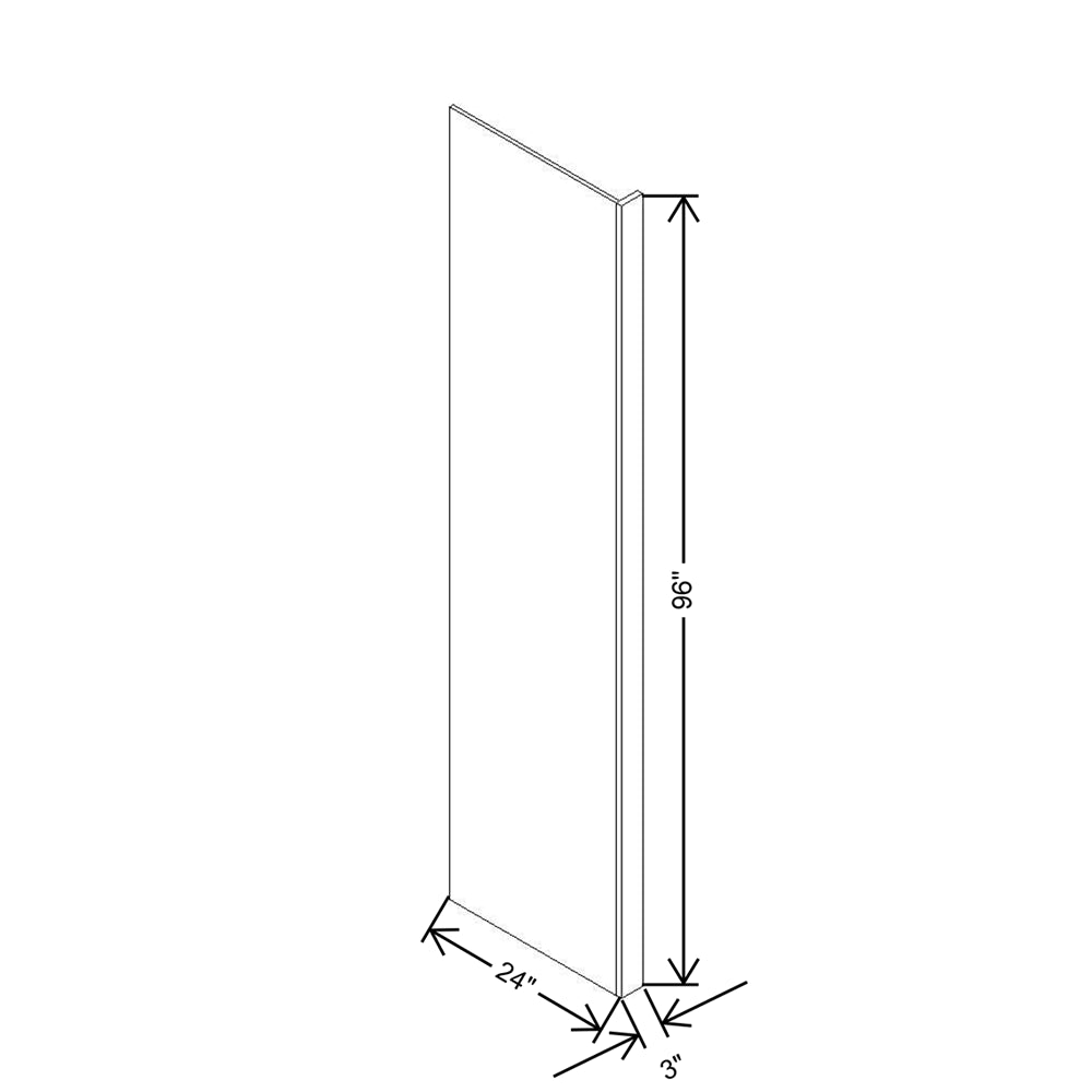 Modernform Cabinet Slate Shaker 3" W X 96" H X 24" D Refrigerator End Panel