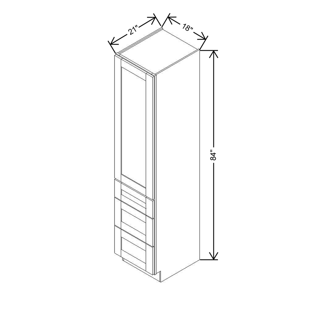 Modernform Cabinet Slim Dove White 18" W X 84" H X 21" D Vanity Linen Cabinet
