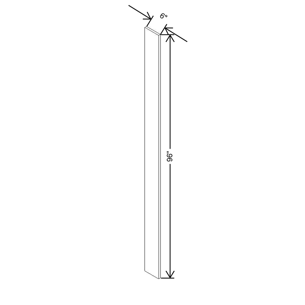 Modernform Cabinet Slim Dove White 6" W X 96" H Tall Filler