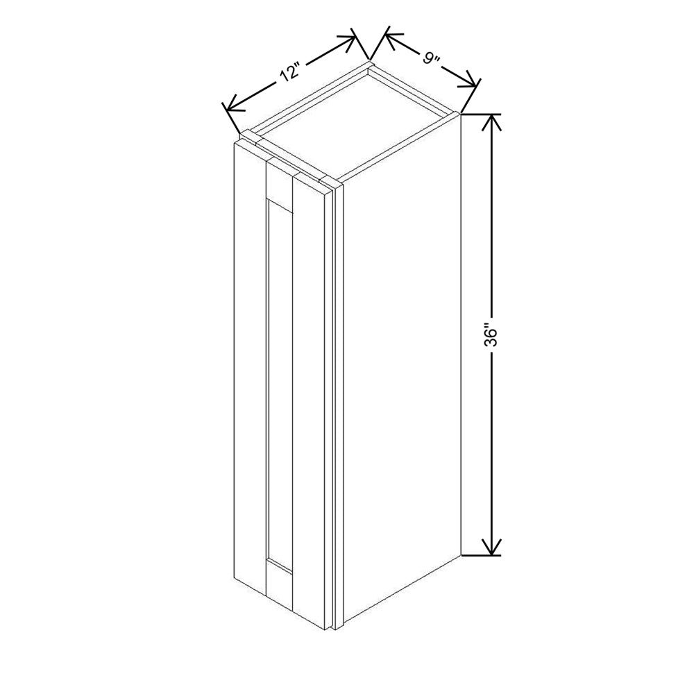 Modernform Cabinet Slim Sage Green 09" W X 36" H X 12" D Single Door Wall Cabinet