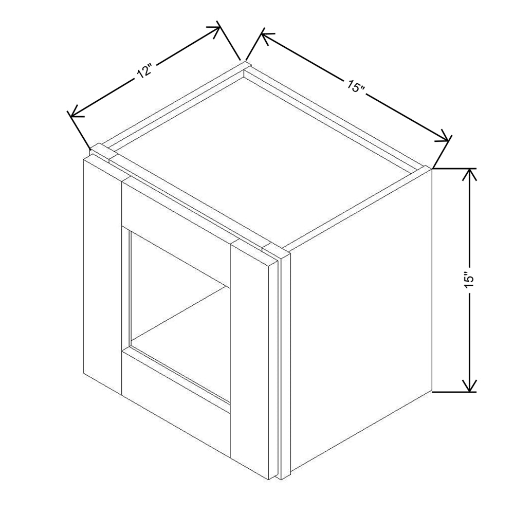 Modernform Cabinet Natural Shaker 15" W X 15" H X 12" D Single Glass Door Wall Cabinet