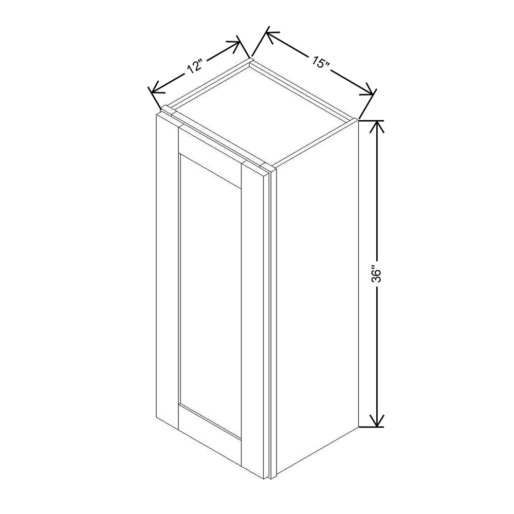 Modernform Cabinet Slim Dove White 15" W X 36" H X 12" D Single Door Wall Cabinet
