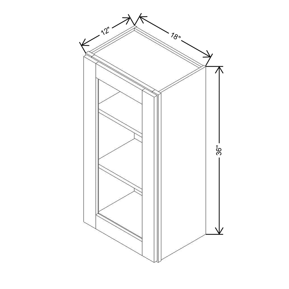 Modernform Cabinet Slim Sage Green 18" W X 36" H X 12" D Single Glass Door Wall Cabinet