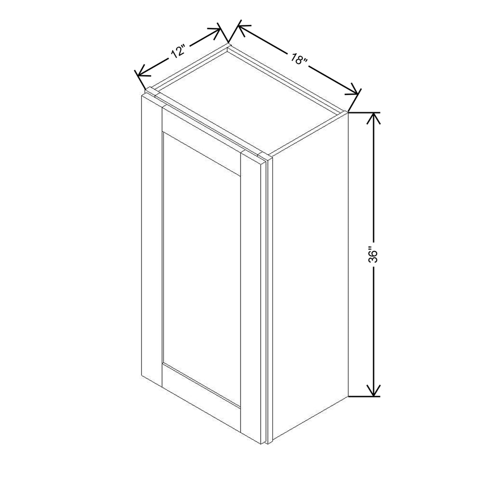 Modernform Cabinet Slim Dove White 18" W X 36" H X 12" D Single Door Wall Cabinet