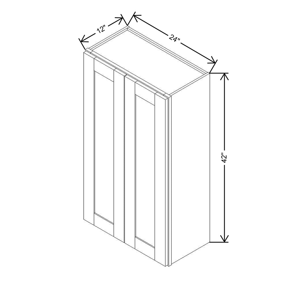 Modernform Cabinet Slate Shaker 24" W X 42" H X 12" D Double Door Wall Cabinet