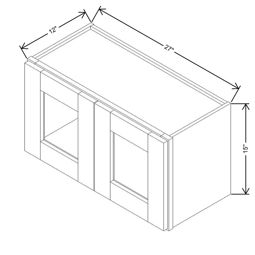 Modernform Cabinet Signature Blue 27" W X 15" H X 12" D Double Glass Door Wall Cabinet