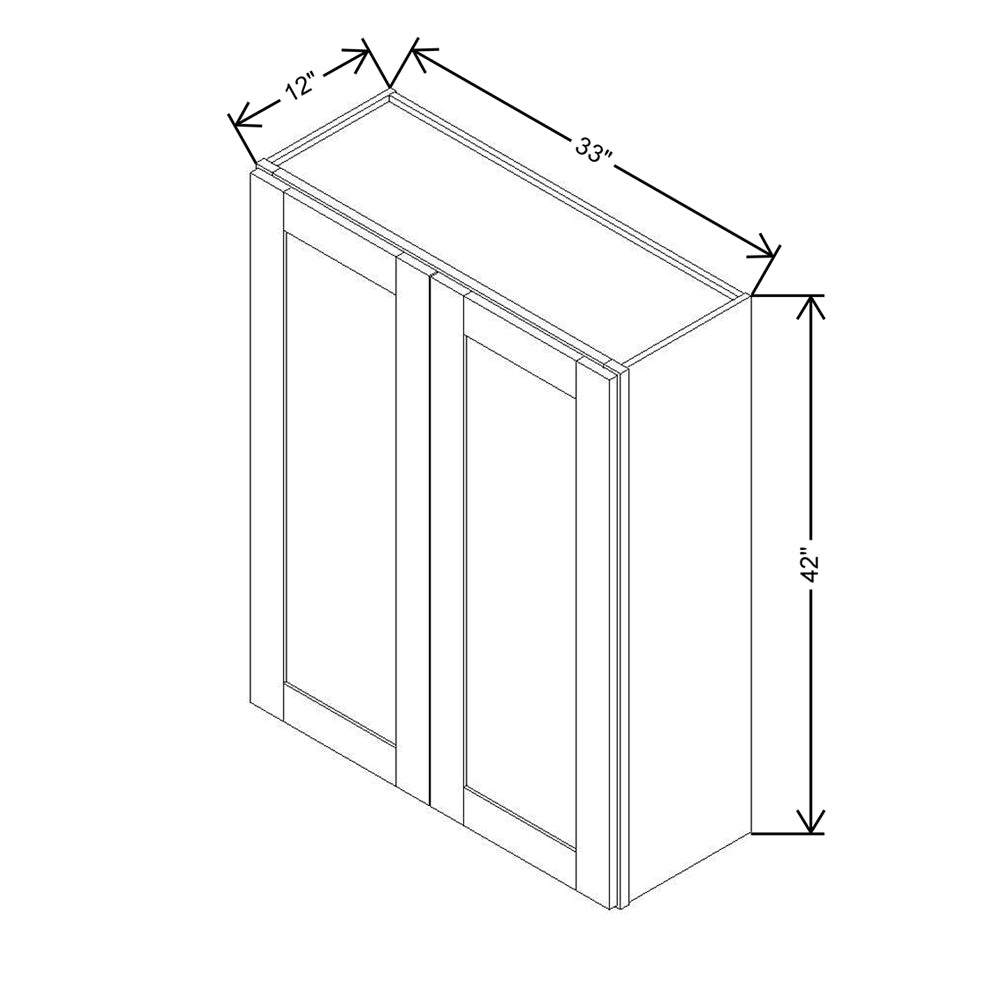 Modernform Cabinet Slim Sage Green 33" W X 42" H X 12" D Double Door Wall Cabinet