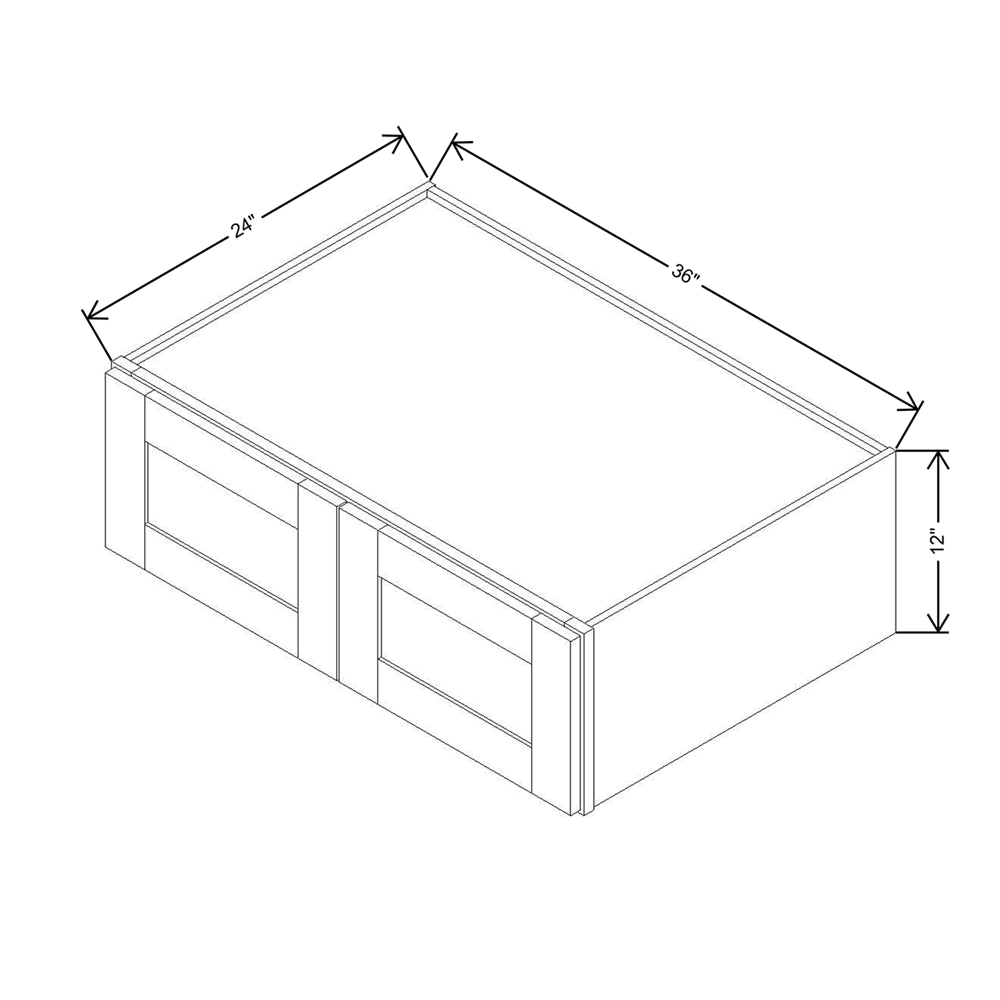 Modernform Cabinet Slate Shaker 36" W X 12" H X 24" D Double Door Wall Cabinet