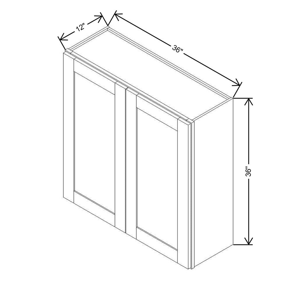 Modernform Cabinet Slim Sage Green 36" W X 36" H X 12" D Double Door Wall Cabinet