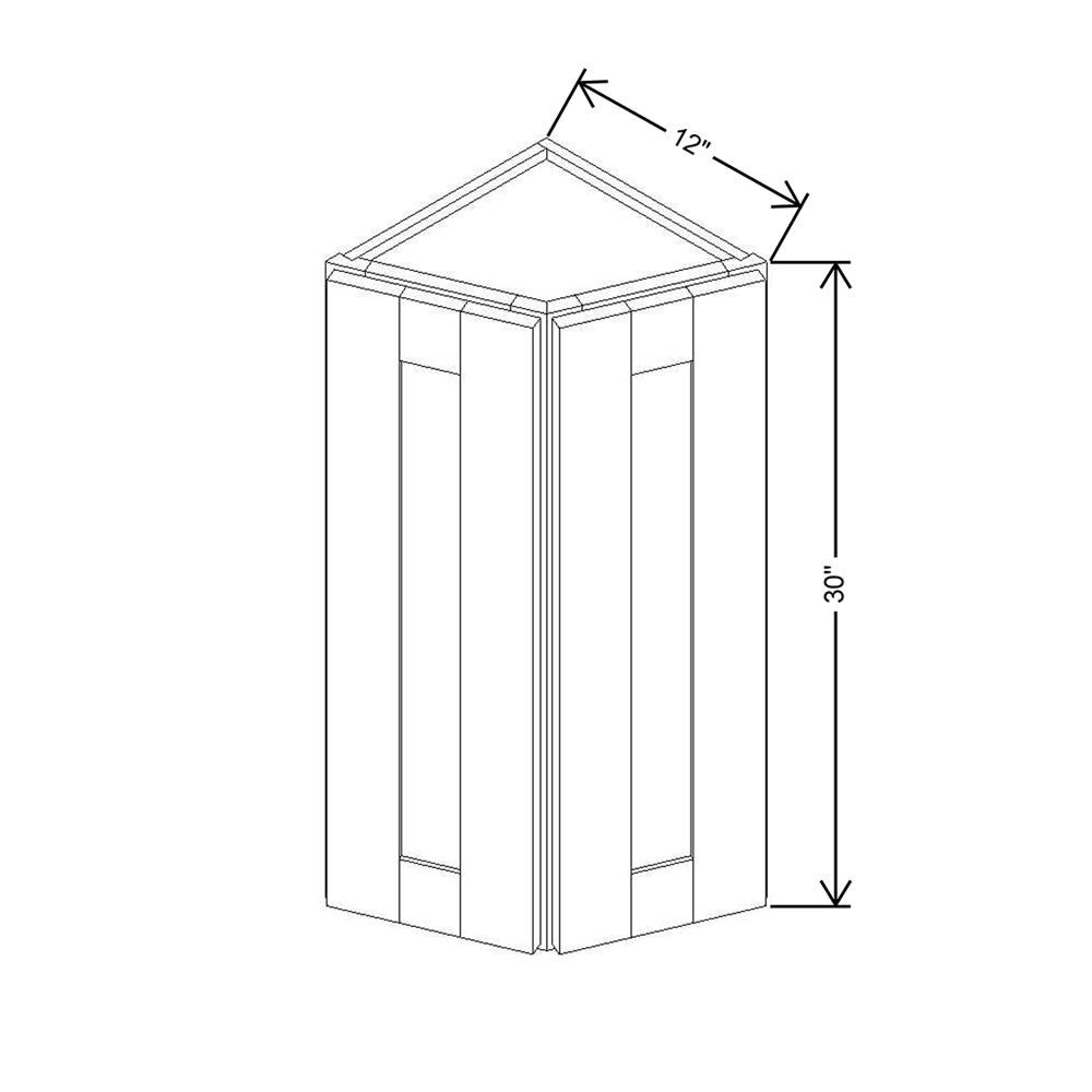 Modernform Cabinet Natural Shaker 12" W X 30" H X 12" D Wall Corner End Cabinet