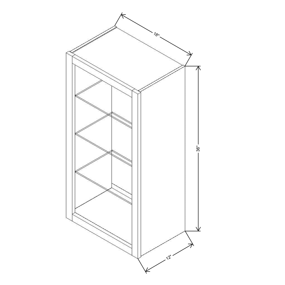 Fabuwood Allure Luna Indigo 18"W X 36"H Wall No Door