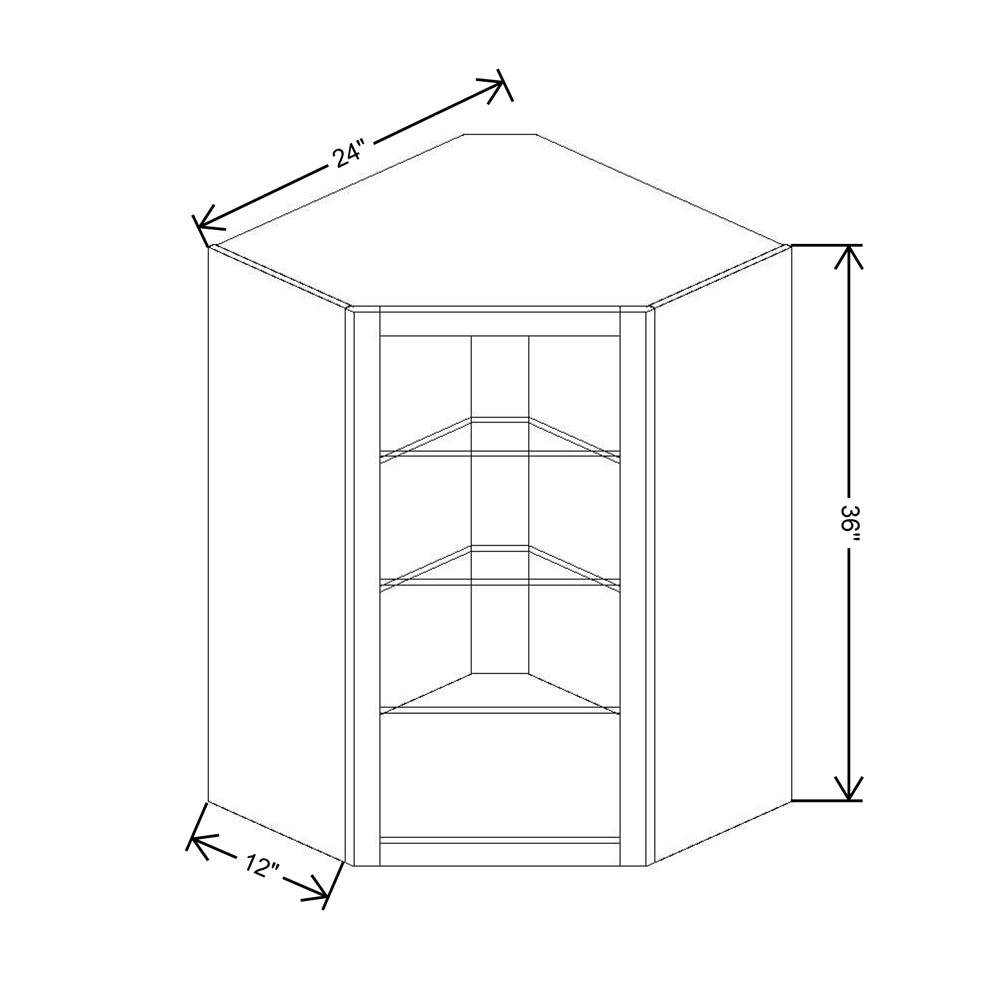 Fabuwood Allure Onyx Horizon 24"W X 36"H Corner Wall No Door