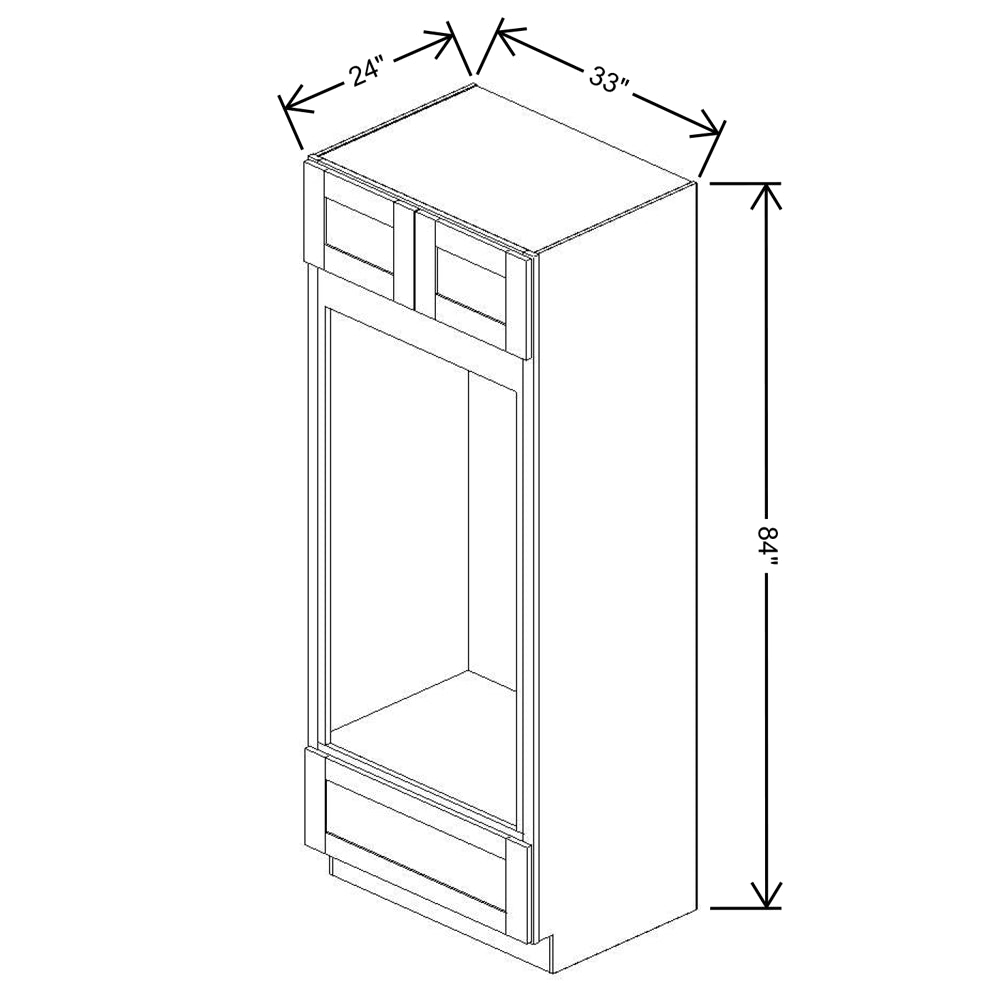Fabuwood Allure Onyx Horizon 33"W X 84"H Double Oven