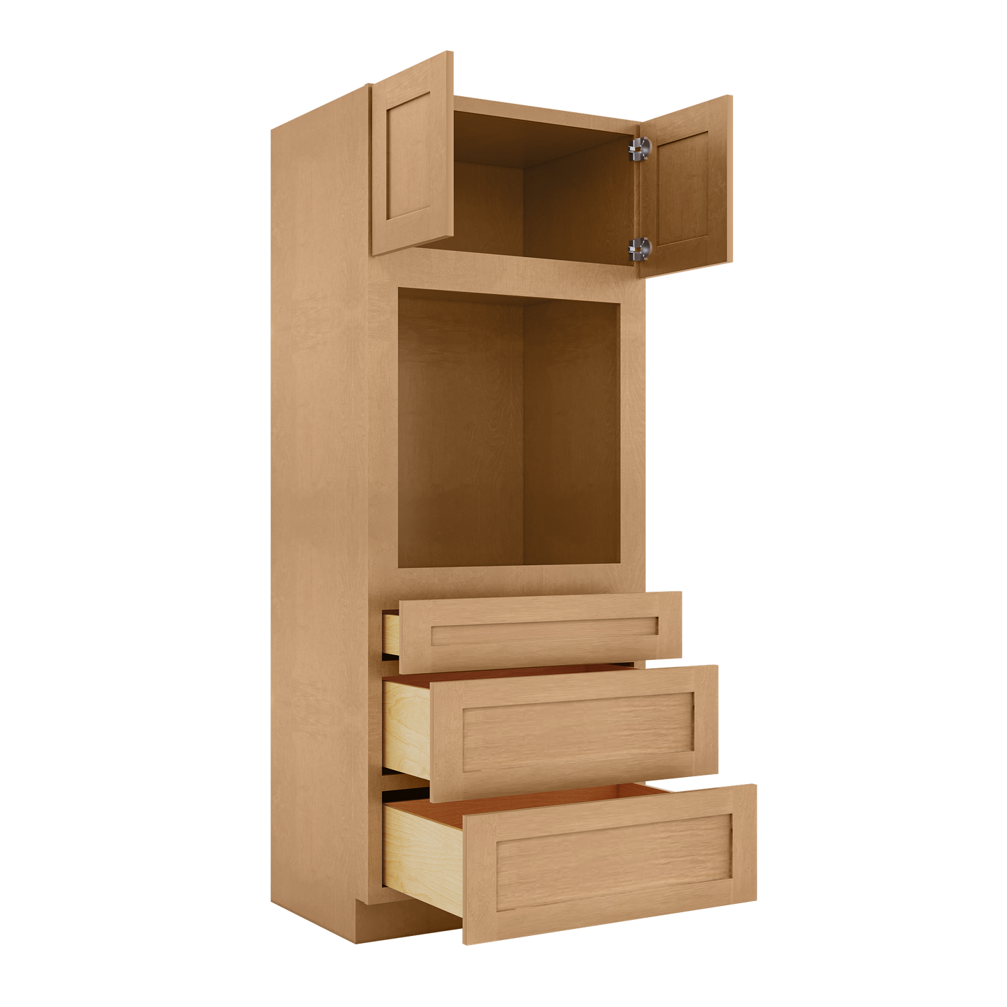 33”W x 84”H x 24”D Oven Kitchen Cabinet - Shaker Toffee