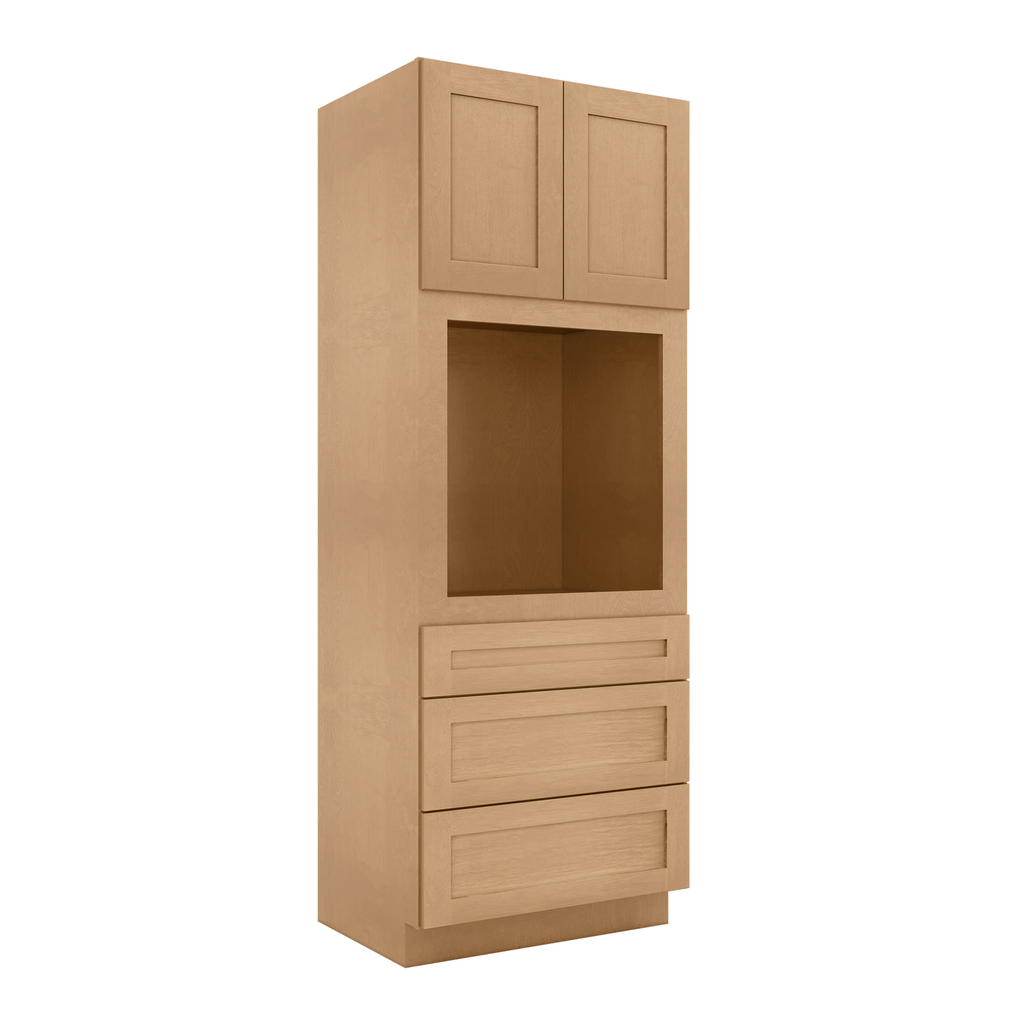 33”W x 90”H x 24”D Oven Kitchen Cabinet - Shaker Toffee