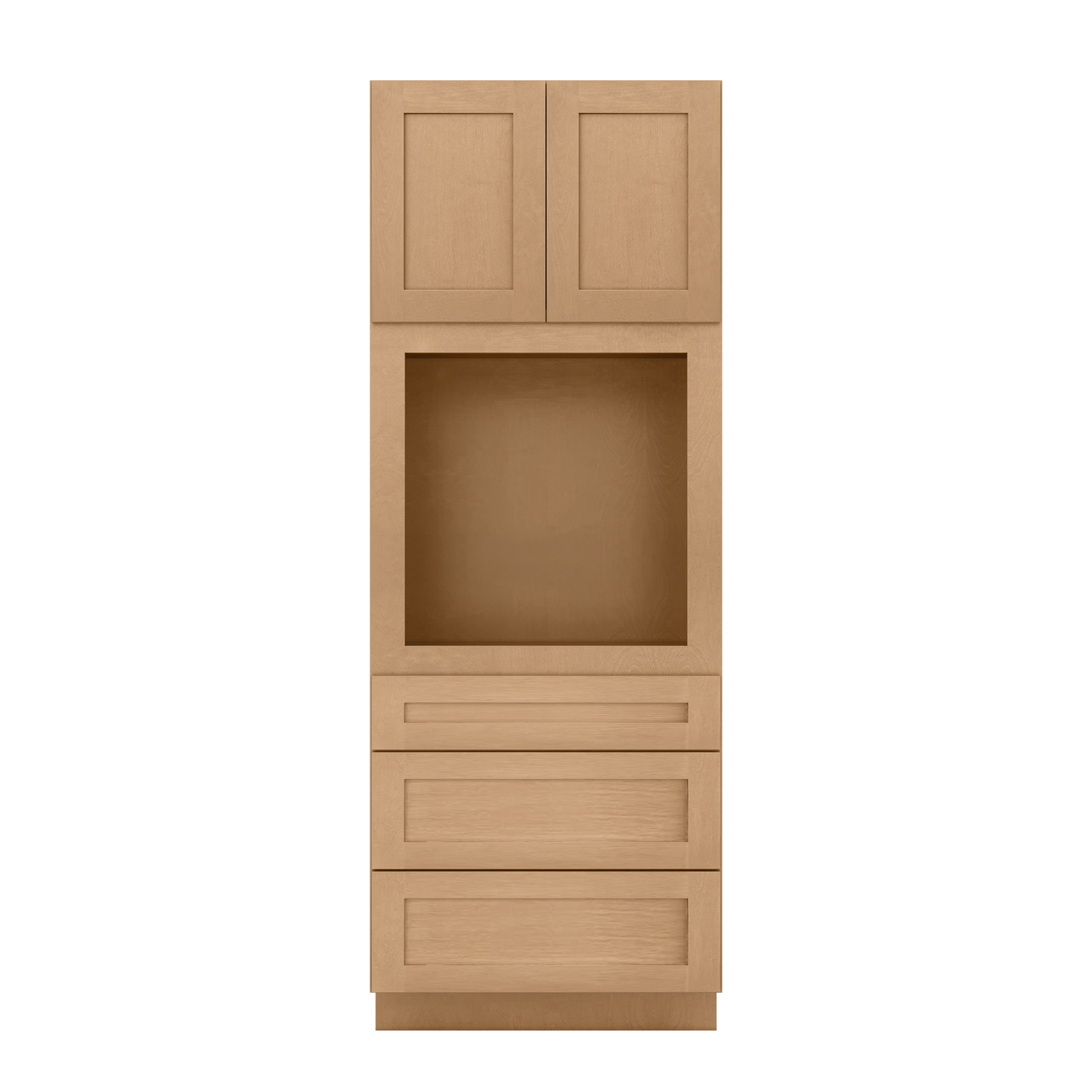 33”W x 90”H x 24”D Oven Kitchen Cabinet - Shaker Toffee