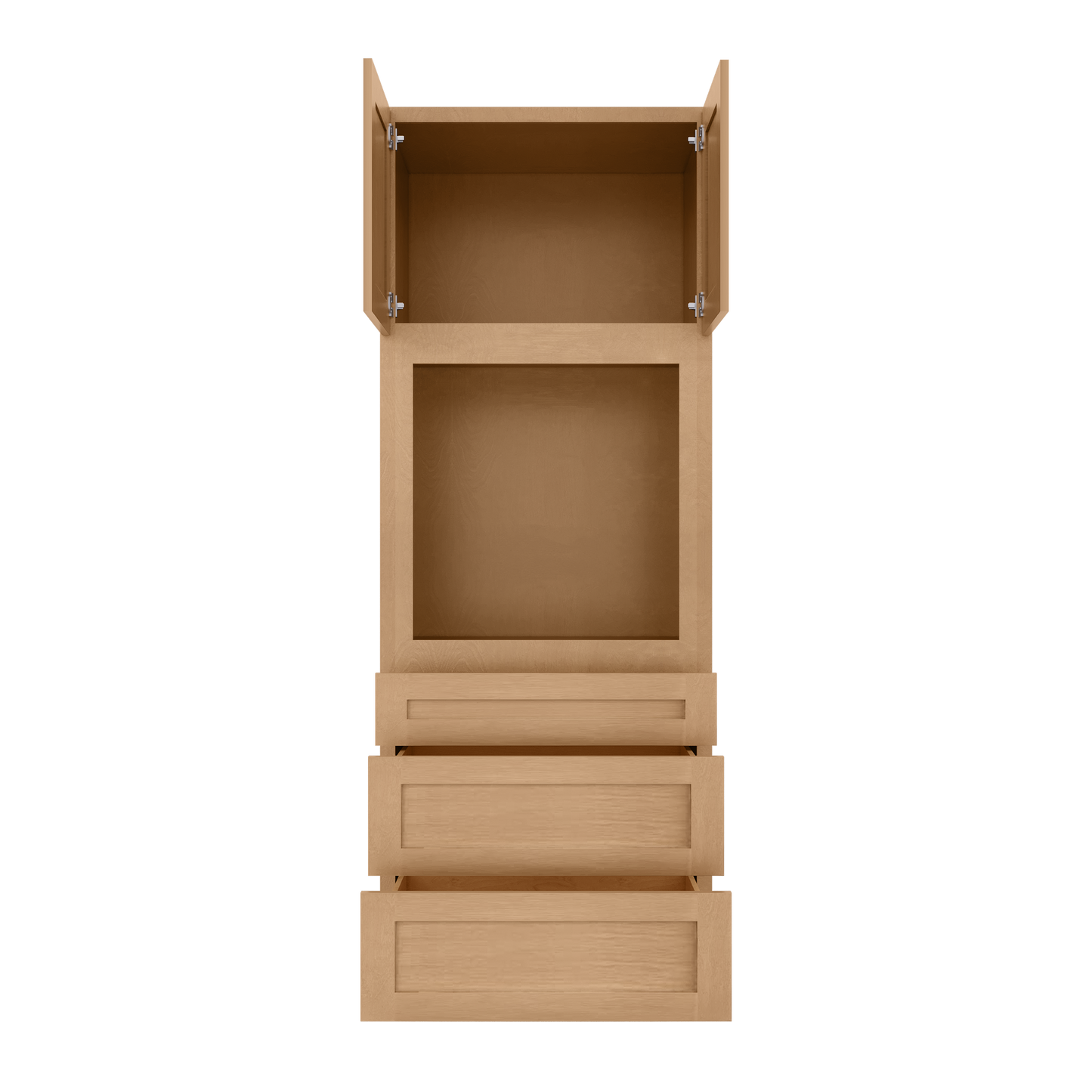 33”W x 90”H x 24”D Oven Kitchen Cabinet - Shaker Toffee