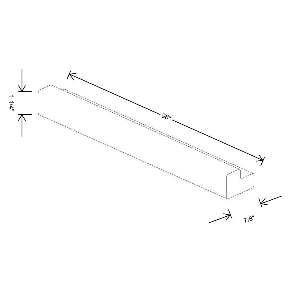 Fabuwood Allure Fusion Nickel 96" Width Outside Molding 1 1/4" {Allure line only}