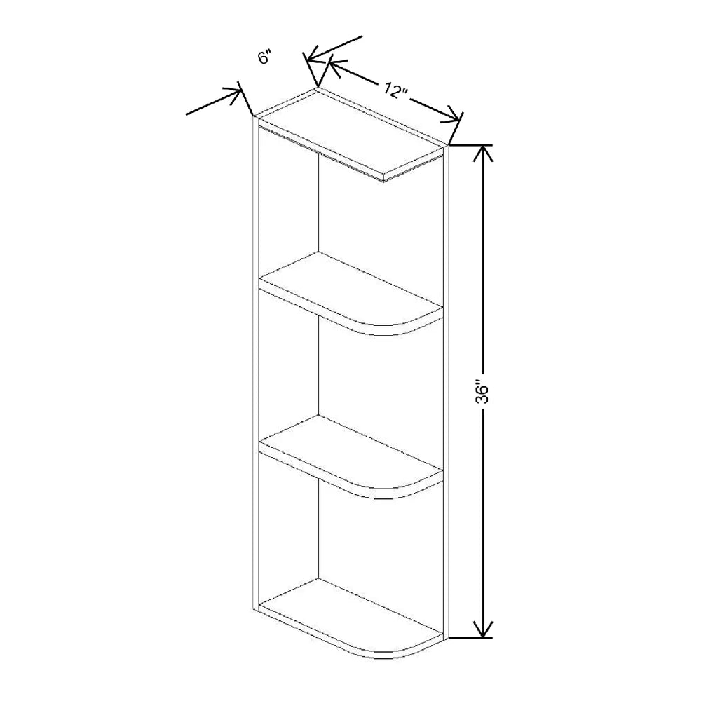 Fabuwood Quest Metro Frost 06" W X 36" H X 12" D Wall Open Left End Cabinet