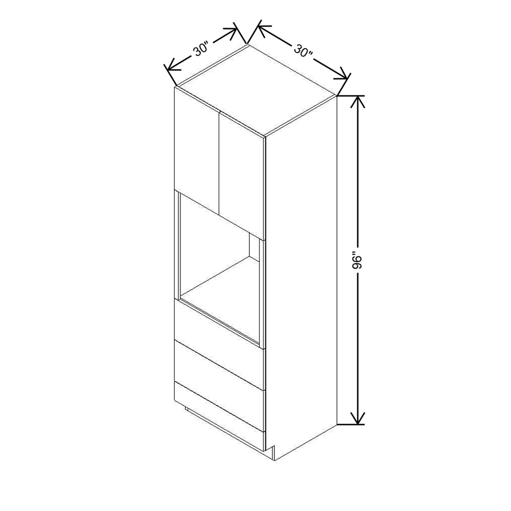 CNC Classic Versailles White 30" W X 96" H Oven Cabinet