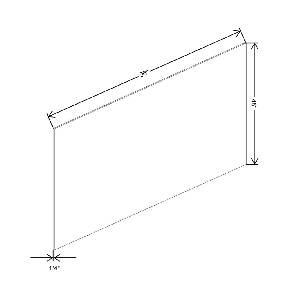 Fabuwood Quest Metro Frost 48" W X 96" H X 1/4" D Back Panel