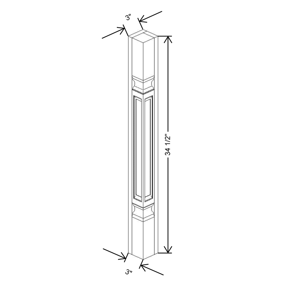 CNC Concord Elegant White 3" W X 34 1/2" H Corner Post Squan