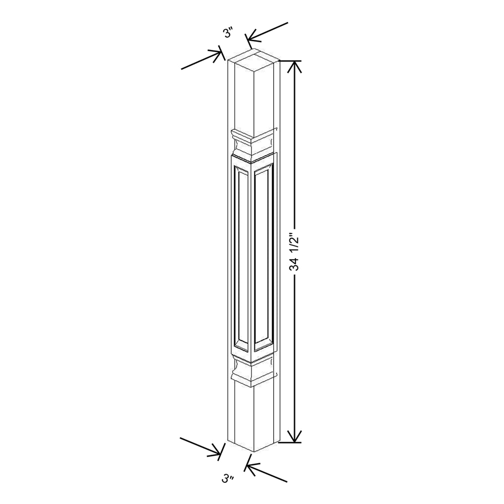 CNC Classic Highland White 3" W X 34 1/2" H X 3" D Corner Post