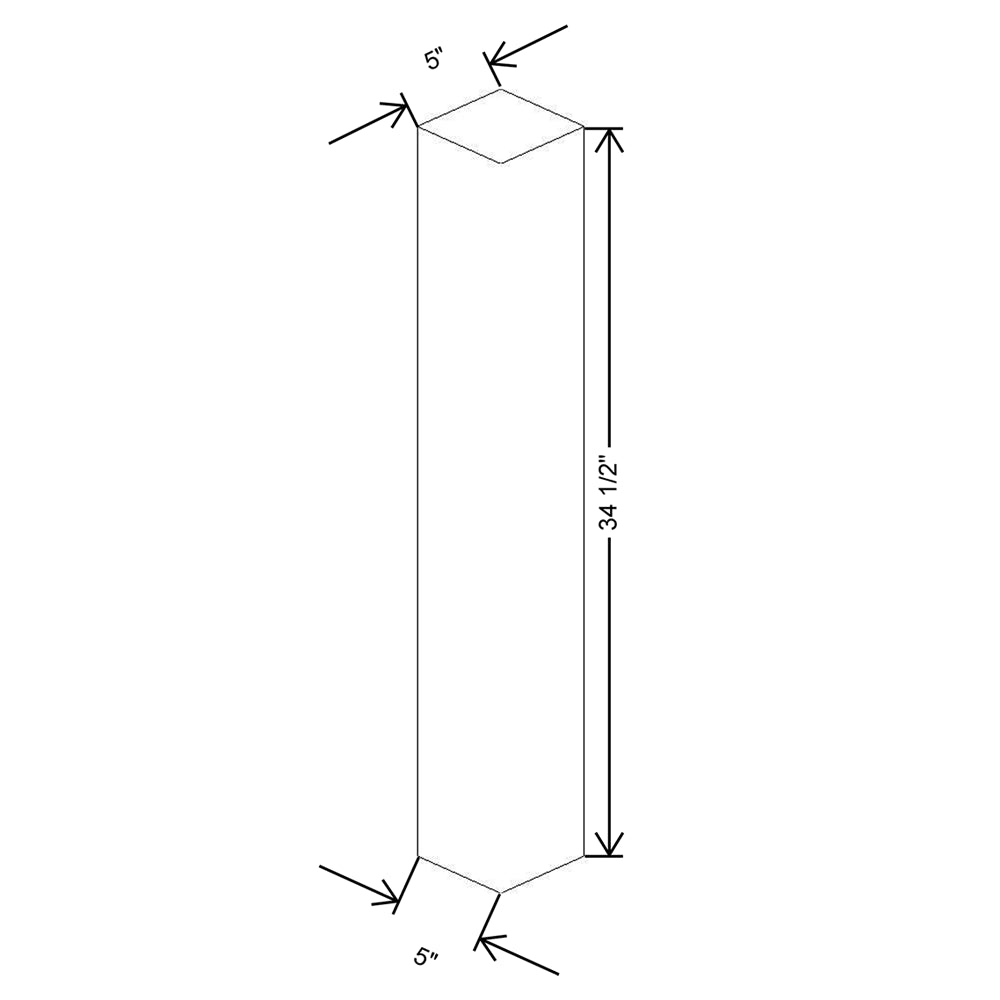 CNC Luxor 5-Piece Smoky Grey 5" W X 34 1/2" H Large Post