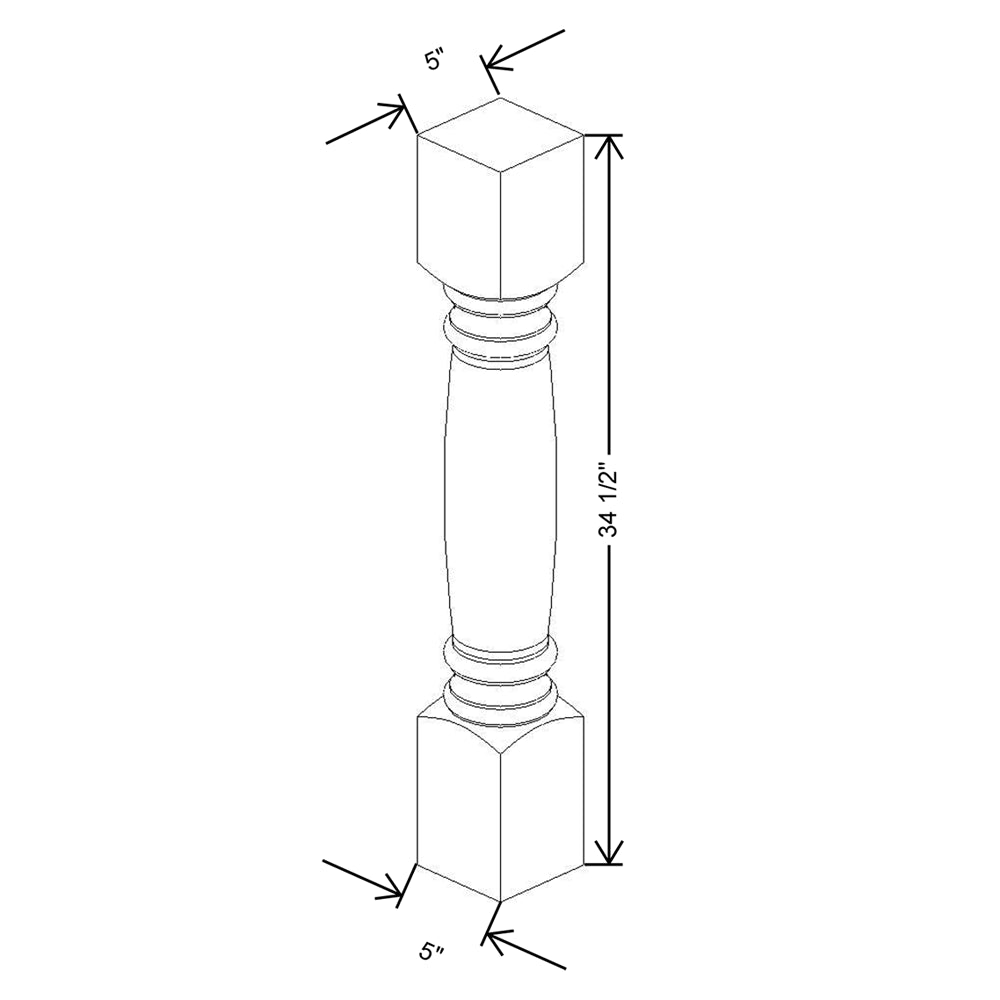 CNC Concord Richmond Stone 5" W X 34 1/2" H Large Turnpost