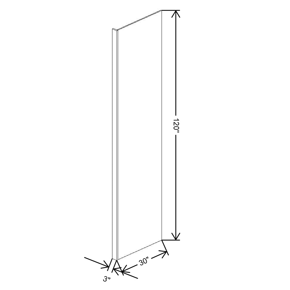 Fabuwood Allure Galaxy Nickel 3"W - 30"D X 120"H Refrigerator End Panel