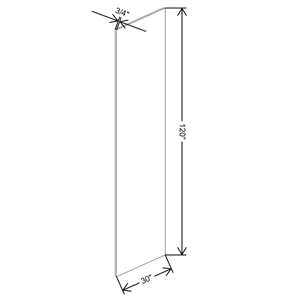 Fabuwood Allure Galaxy Nickel 3/4"W - 30"D X 120"H Refrigerator End Panel