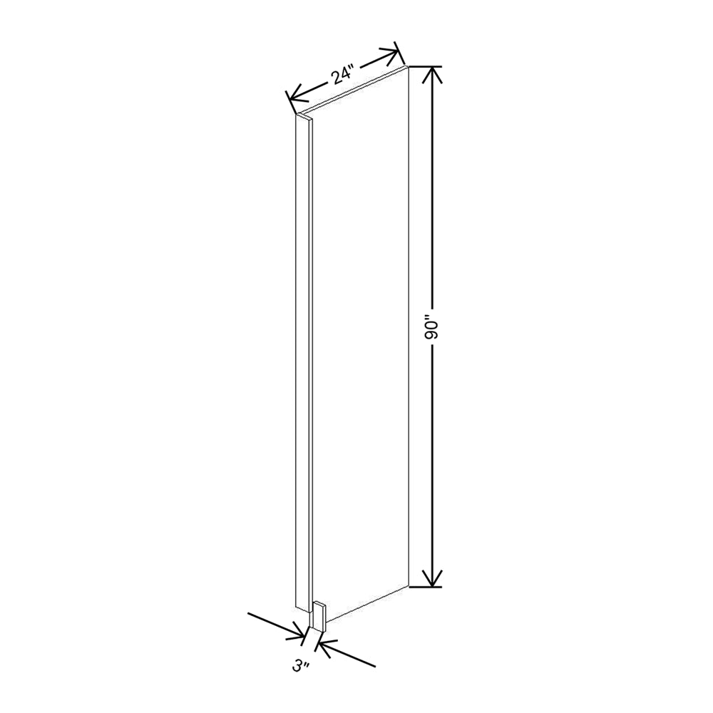 CNC Concord Park Ave Ocean 3" W X 90" H X 24" D Refrigerator End Panel