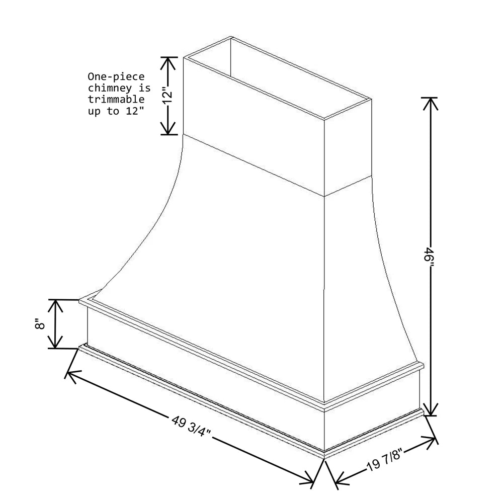Fabuwood Allure Luna Desert Oak 49 3/4" W X 46" H X 19 7/8" D Walnut Curved Artisan Hood