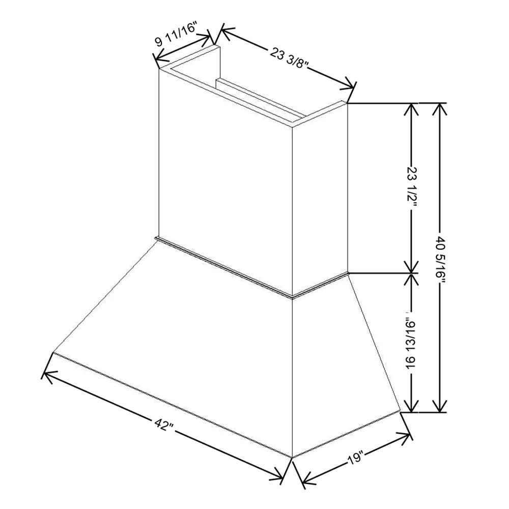 Fabuwood Allure Fusion Timber 42" W X 40 5/16" H X 19" D Timber Euro Hood