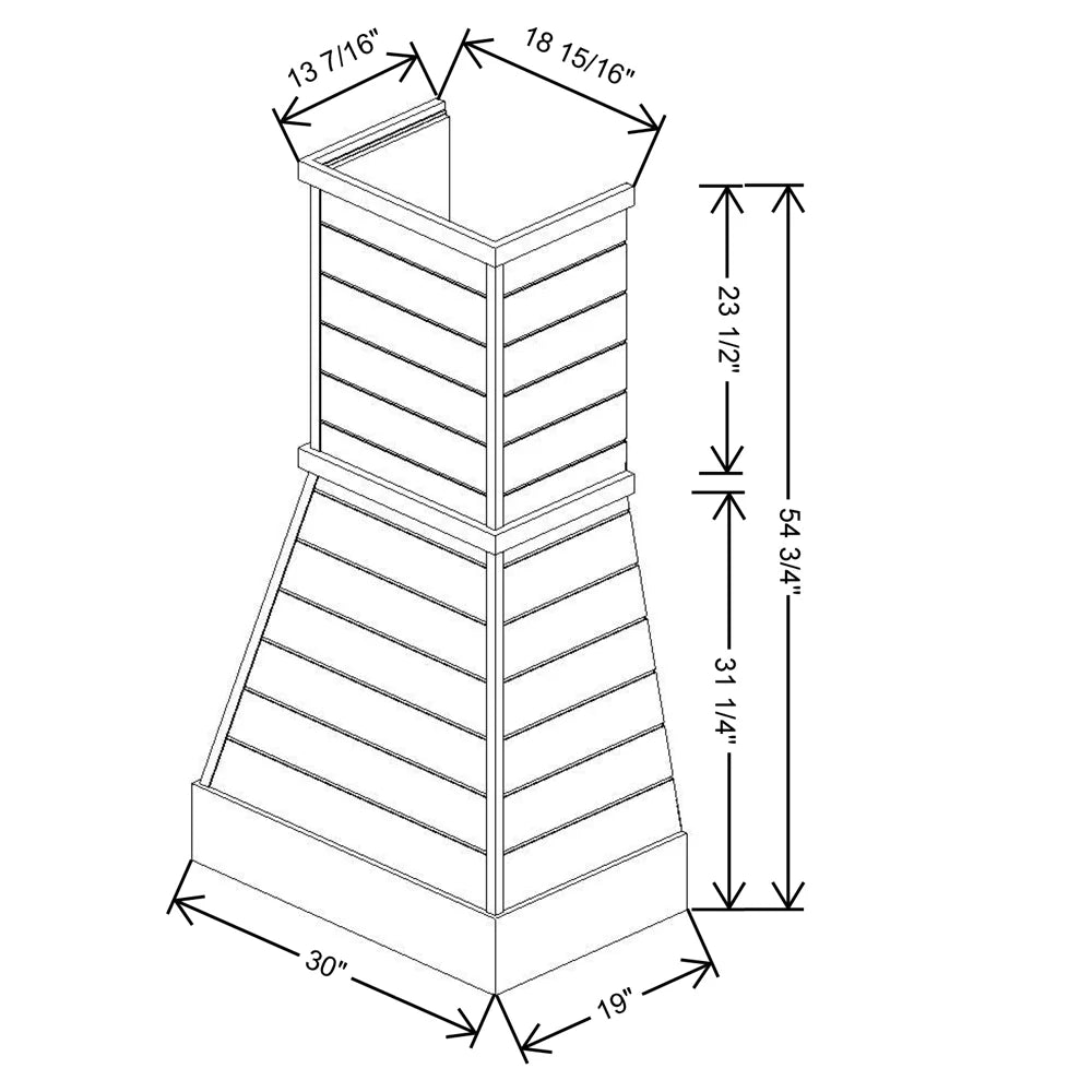 Fabuwood Allure Galaxy Desert Oak 30" W X 54 3/4" H X 19" D Timber Farmhouse Hood