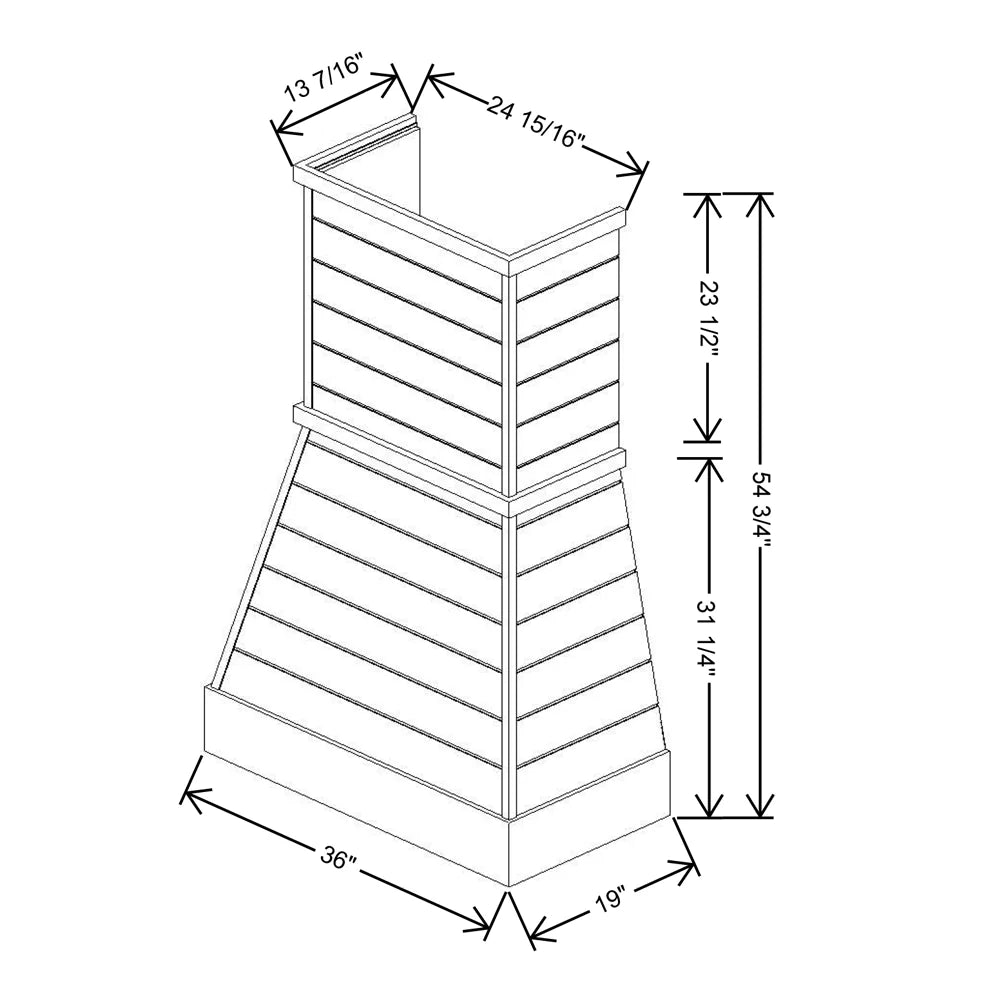 Fabuwood Allure Luna Desert Oak 36" W X 54 3/4" H X 19" D Farmhouse Hood
