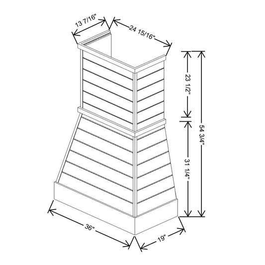 Fabuwood Allure Onyx Cobblestone  36" W X 54 3/4" H X 19" D Farmhouse Hood