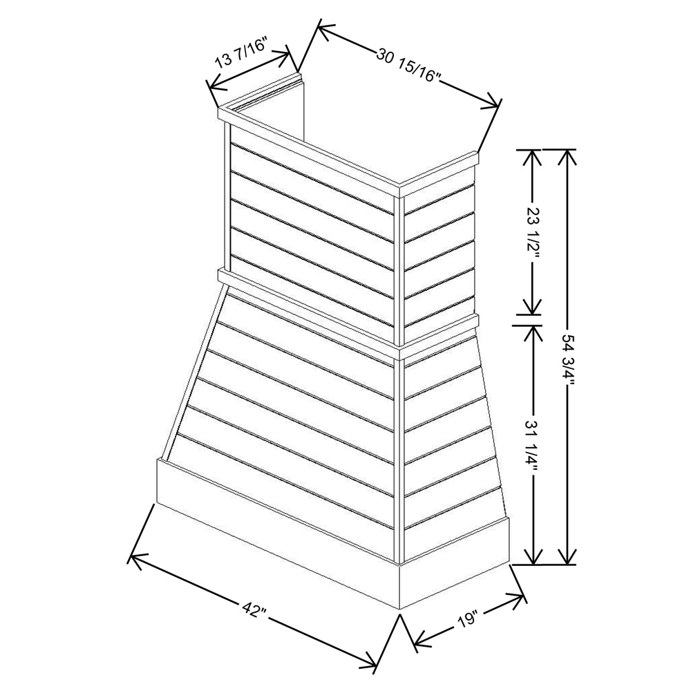 Fabuwood Allure Onyx Horizon 42"W Timber Farmhouse Hood