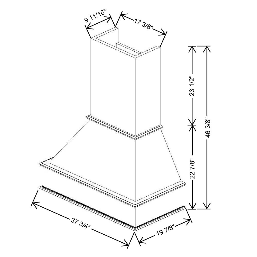 Fabuwood Allure Luna Desert Oak 37 3/4" W X 46 3/8" H X 19 7/8" D Walnut Signature Hood