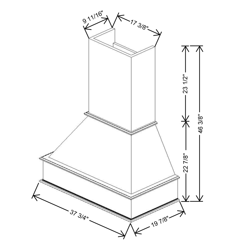 Fabuwood Allure Onyx Cobblestone  36"W Signature Hood