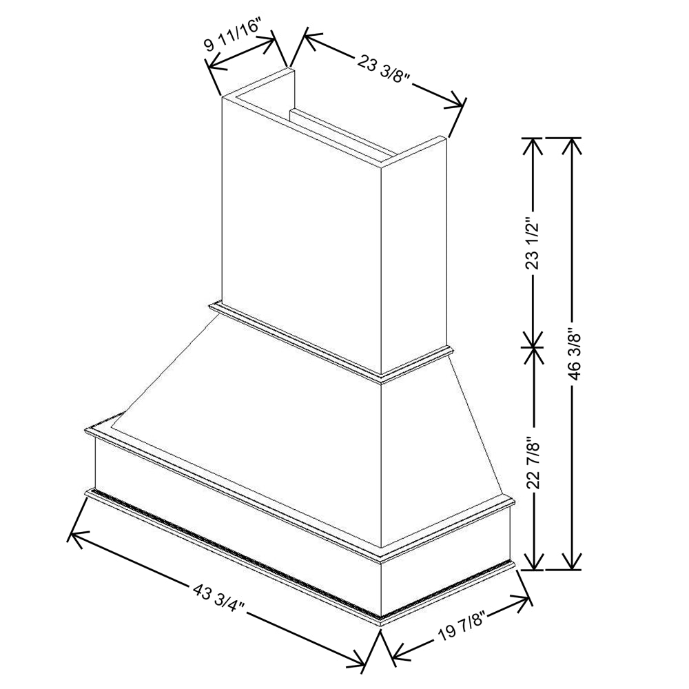 Fabuwood Allure Onyx Horizon 42"W Signature Hood