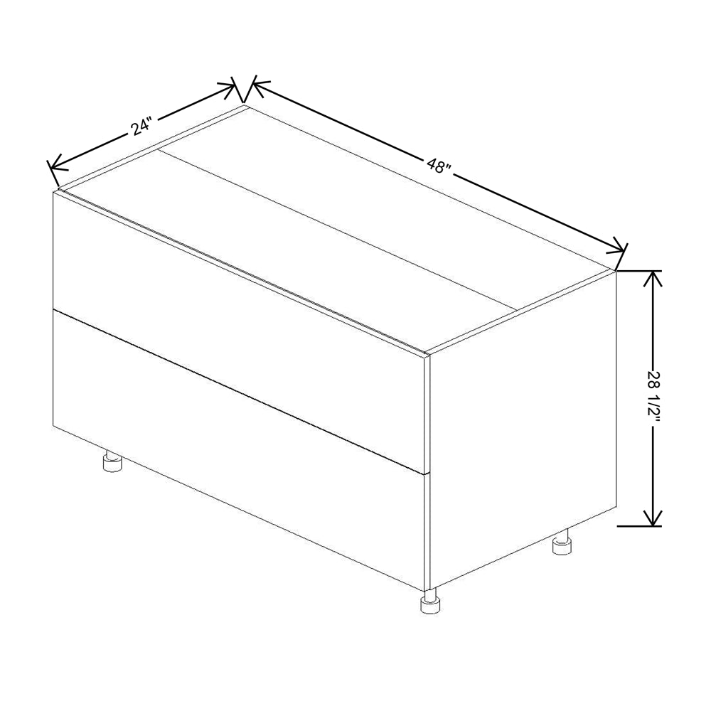 Fabuwood Illume Tuscany Olmo 3 48"W Base Range Top w/2 Drawers