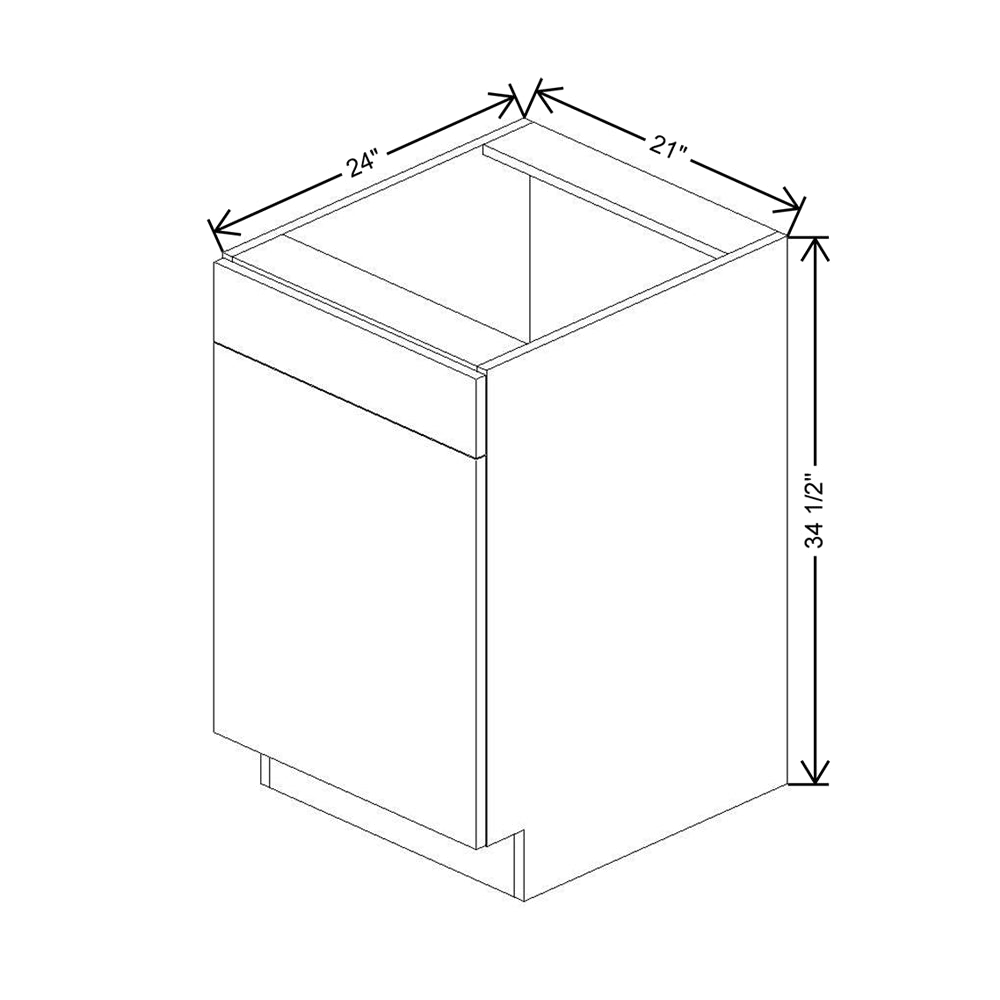 CNC Luxor 5-Piece Smoky Grey 21" W 1 Drawer Front 1 Door Sink Base