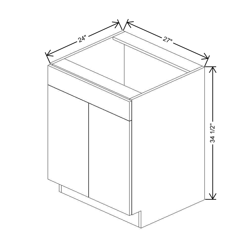 CNC Concord Fashion White 27" W 1 Drawer Front Double Door Sink Base Cabinet