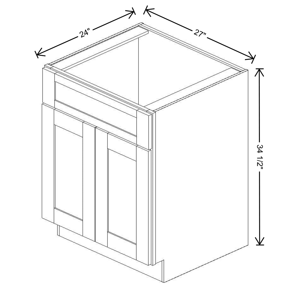 Fabuwood Quest Discovery Frost 27" W X 34 1/2" H X 24" D Double Door Sink Base Cabinet