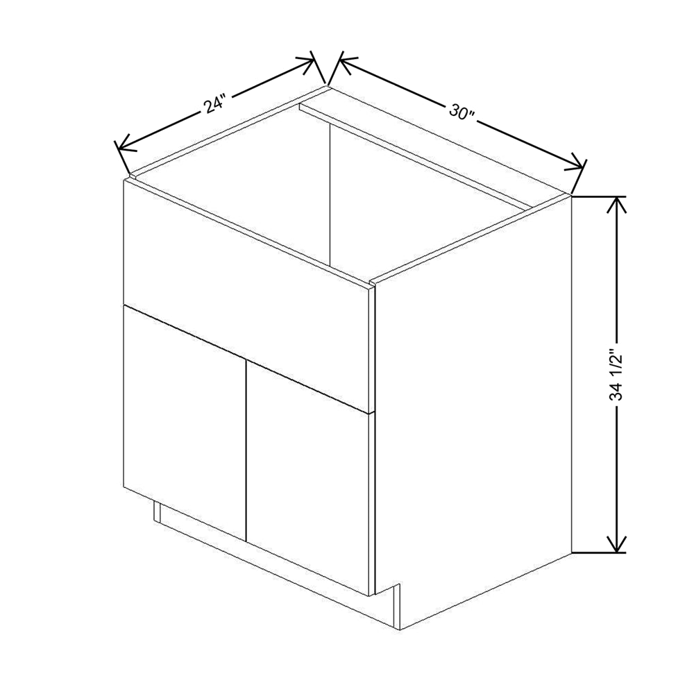 CNC Classic Milano Mirage 30" W Double Door Farm Sink Base Cabinet